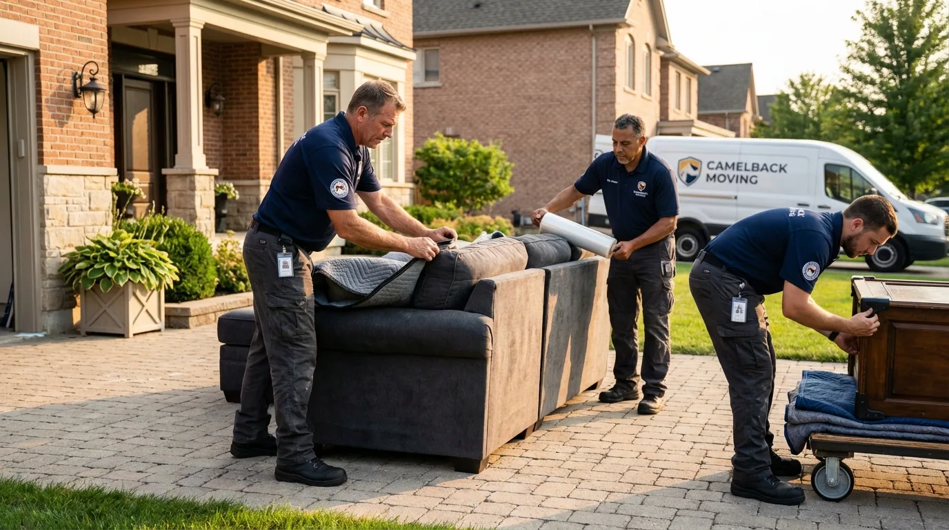 Large estate moving crew wrapping furniture in Phillipsburg, NJ