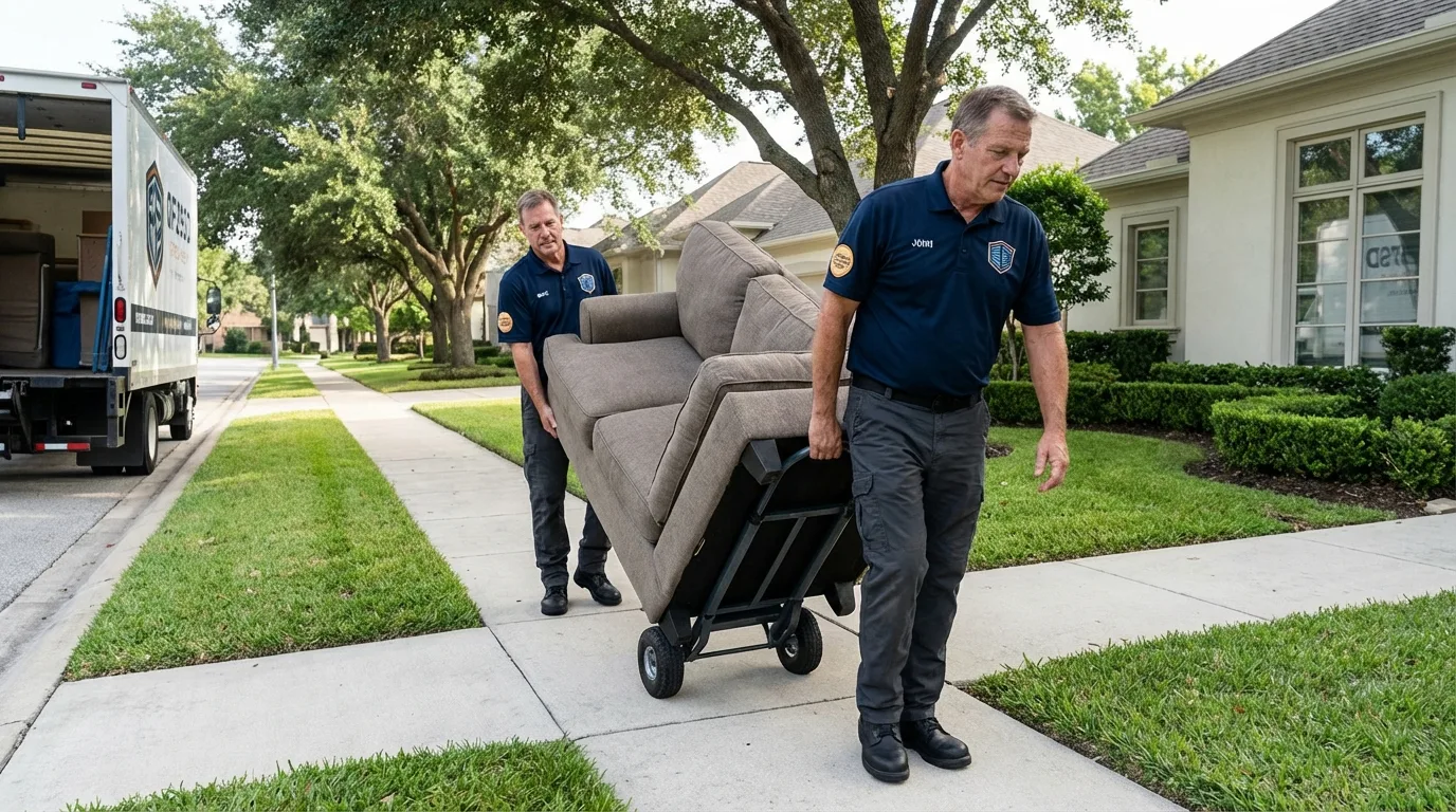 Local residential moving crew loading furniture in Phillipsburg, NJ